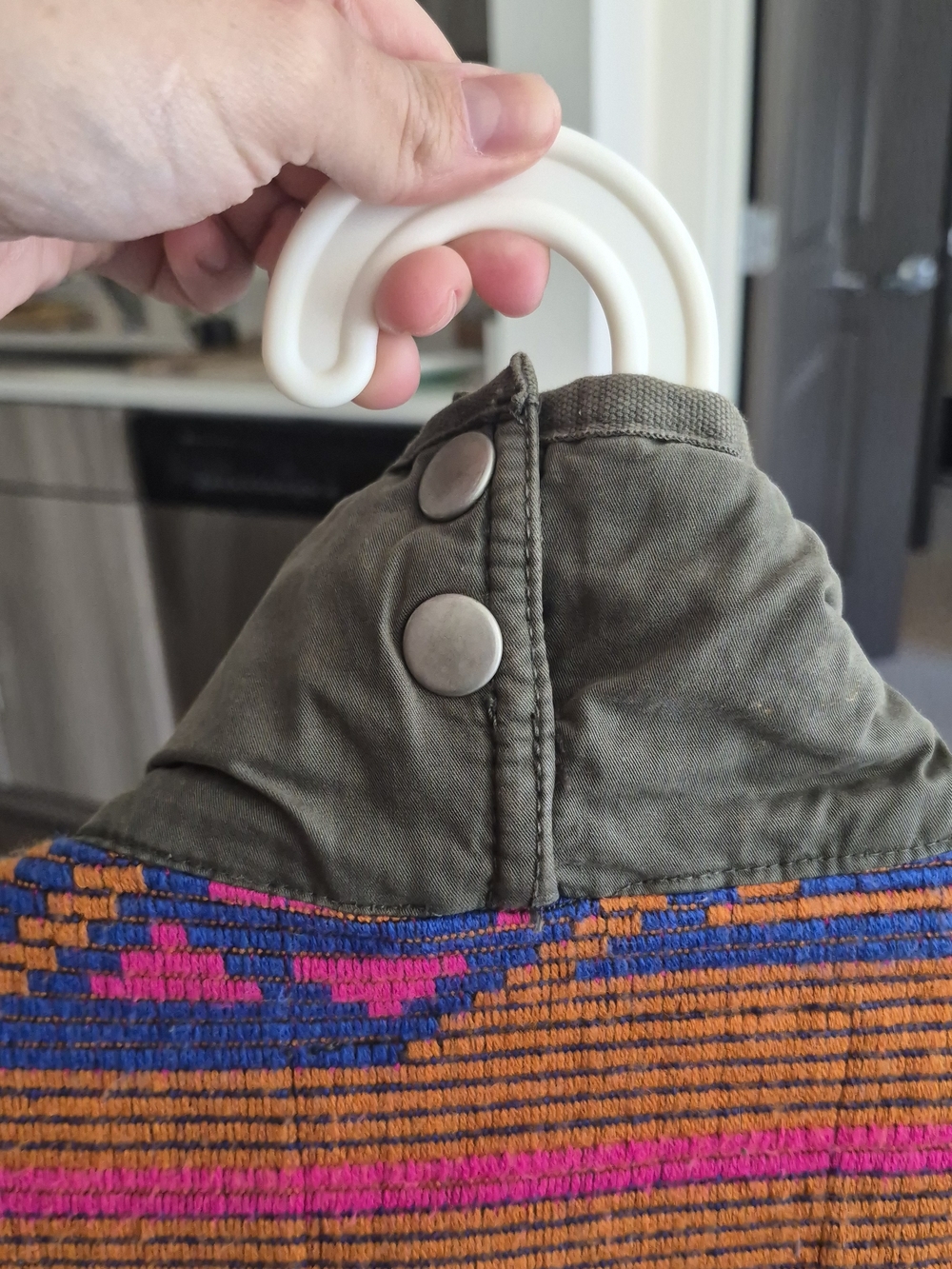 Superdry Olive Utility Jacket with Orange & Magenta Tribal Accents - Picture 6 of 7